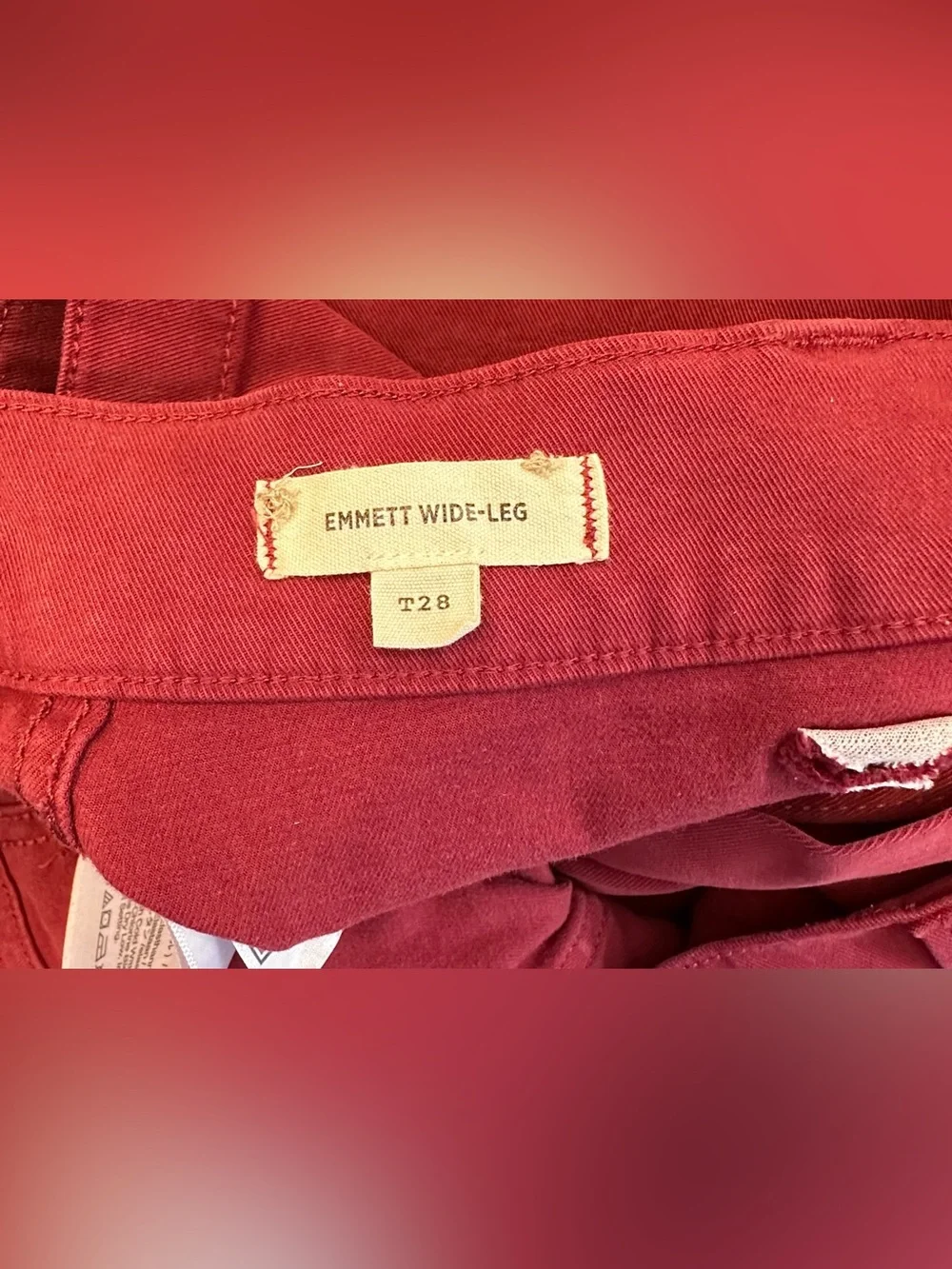 Madewell Emmett Wide-Leg Pants Burgundy Tencel Blend High Rise Size 28 - Picture 5 of 6